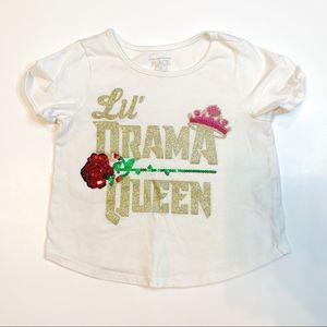 CHILDRENS PLACE Lil Drama Queen glitter rose tee